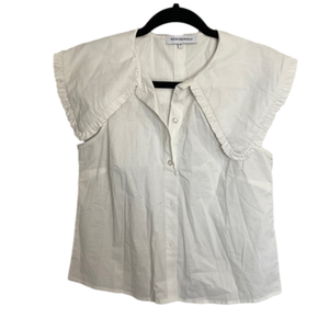 WeWoreWhat Ruffle Collar Button Up in Optic White